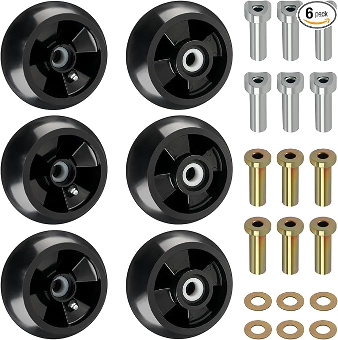 CheeMuii 6 Pack Lawn Mower Deck Gauge Wheels Kit AM125172 Mower Deck Wheels Compatible with John Deere 48", 54", 60", 62“, 72" Deck Replace for AM125172 AM124706 210-300