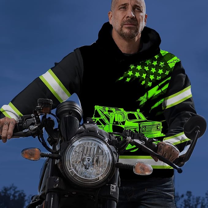 Matedecor High Visibility Hi Vis Hoodie for Men - Jobs Collection Custom Name Class 3 Reflective Safety Workwear