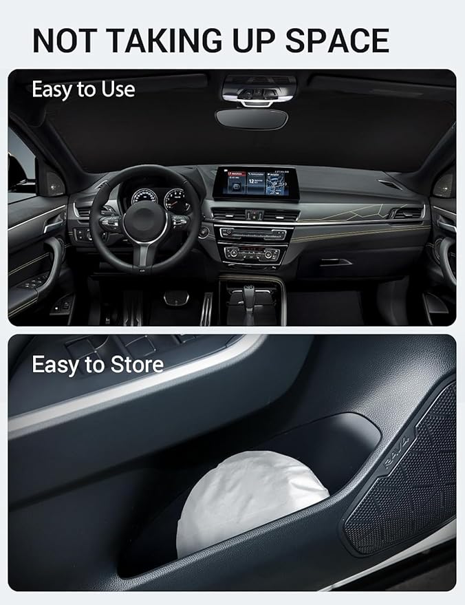 Proadsy 2025 Upgrade Windshield Sun Shade Custom Fit 2018-2023 BMW X2 F39 Foldable Front Sunshade Protector Sun Visor Blocks UV Rays Keep Car Cooler