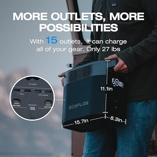 EF ECOFLOW Solar Generator DELTA2 with 220W Solar Panel, LFP(LiFePO4) Battery, Fast Charging, Portable Power Station for Home Backup Power, Camping & RVs