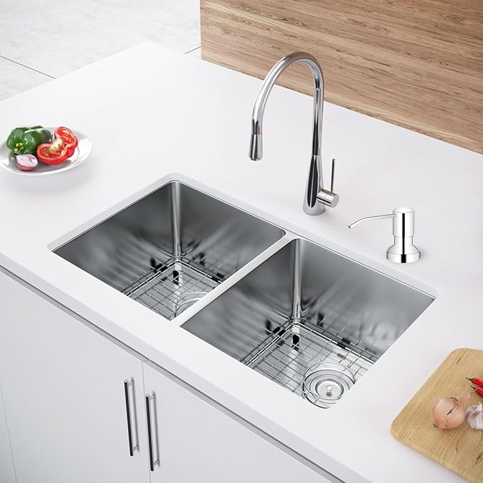 Soap Dispenser for Kitchen Sink, Sink Soap Dispenser with Longer Threaded Shaft Shank, 47" Extension Tube Connects Directly to Dish Soap Container, Wider Pump Head Base(Chrome)