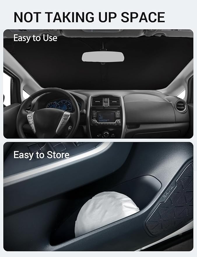 Proadsy Windshield Sun Shade for Nissan Versa 2012-2018 Foldable Front Sunshade Protector Sun Visor Blocks UV Rays Keep Car Cooler