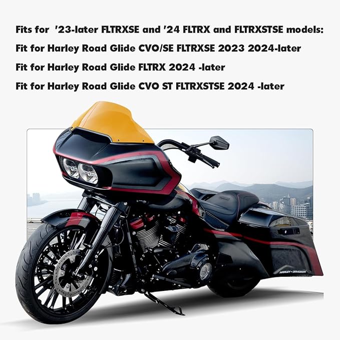 10" Windshield Windscreen Compatible with Harley Road Glide CVO/SE FLTRXSE 2023 2024 FLTRX 2024 CVO ST FLTRXSTSE 2024 for 2023 2024 Road Glide Accessories,Orange