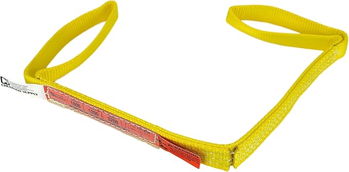 DD Sling. Multiple Lengths! (100% Made in USA) 1" width, 1 Ply, Nylon Lifting Sling, Eye & Eye, Heavy Duty (900 webbing), 1,600 lbs Vertical, 1,200 Choke, 3,200 Basket (1"x3')