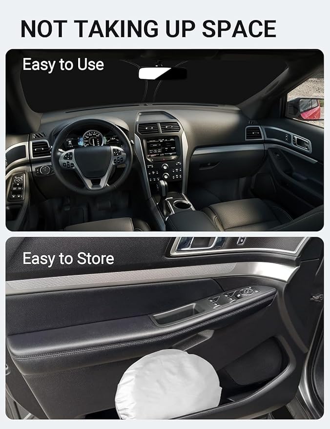 Proadsy Windshield Sun Shade for Ford Explorer SUV 2011-2019 4-Layer Foldable Front Sunshade Protector Sun Visor Blocks UV Rays Keep Car Cooler