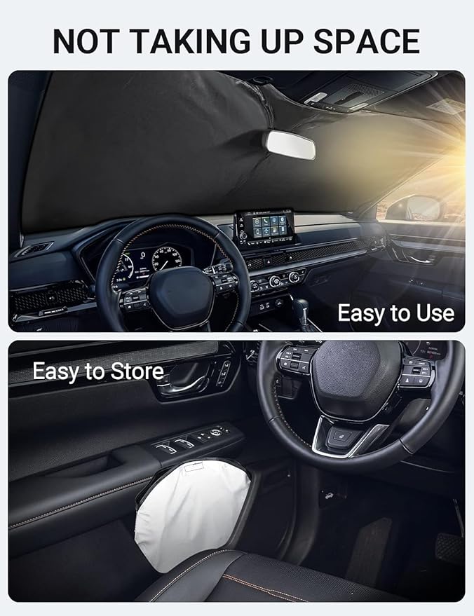 Proadsy for Honda CRV 2023-2025 2026 Windshield Sun Shade 4-Layer Foldable Front Sunshade Protector Sun Visor Blocks UV Rays Keep Car Cooler