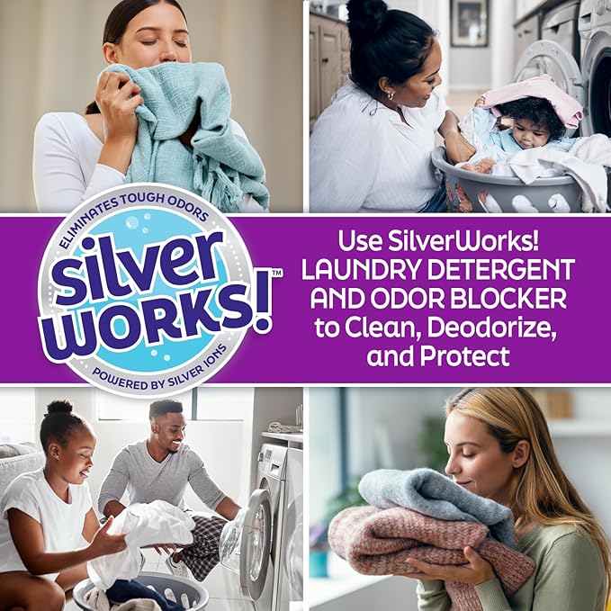 Powerful Odor Eliminating Laundry Detergent Liquid, Silver Ion Deodorizer Technology, Laundry Odor Eliminator For Clothes, Cleans, Deodorizes & Protects - 33 fl oz, 66 Loads, Free & Clear