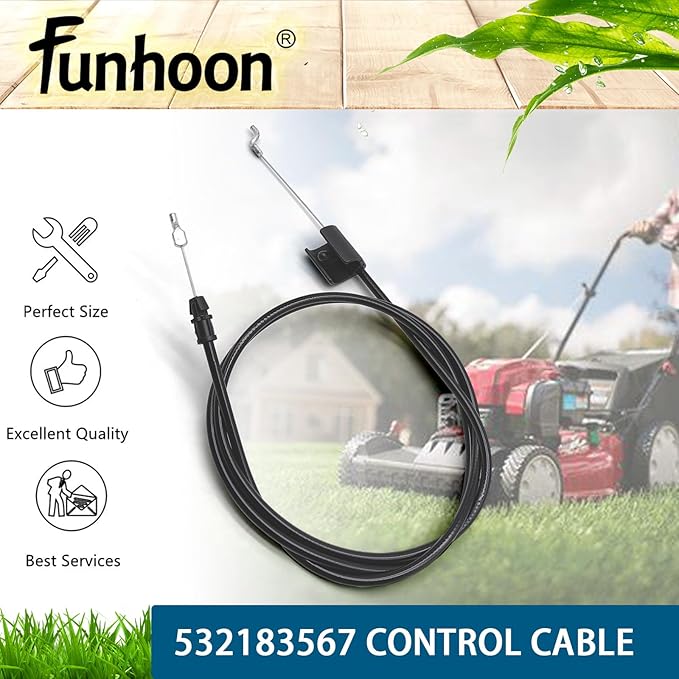 532183567 Engine Zone Control Cable for Craftsman Husqvarna Snapper Poulan Lawn Mowers 183567 Safety Control Cable Lawn Mower Control Cable Replacement 182755