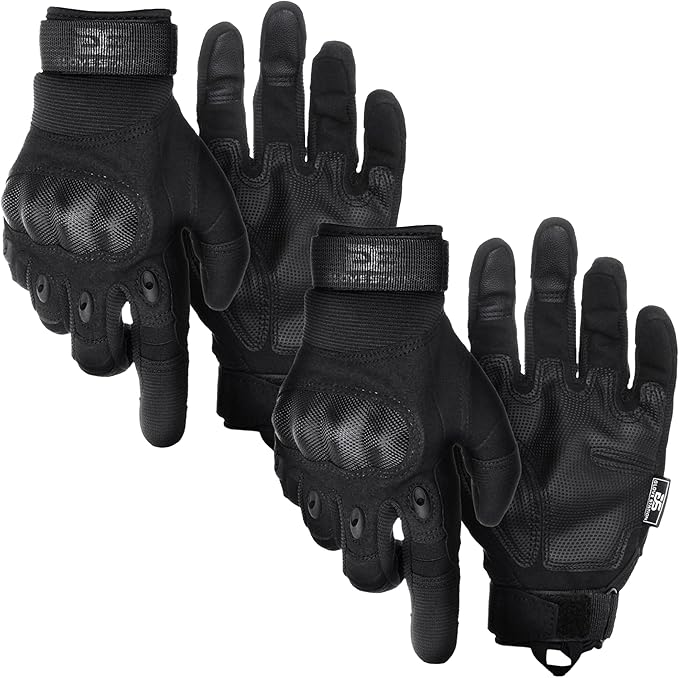 Glove Station Tactical Gloves for Men – Touchscreen Utility Gear with Hard Knuckle Protection Used in Motorcycle, Airsoft, Combat, Police, Shooting & Outdoor Work