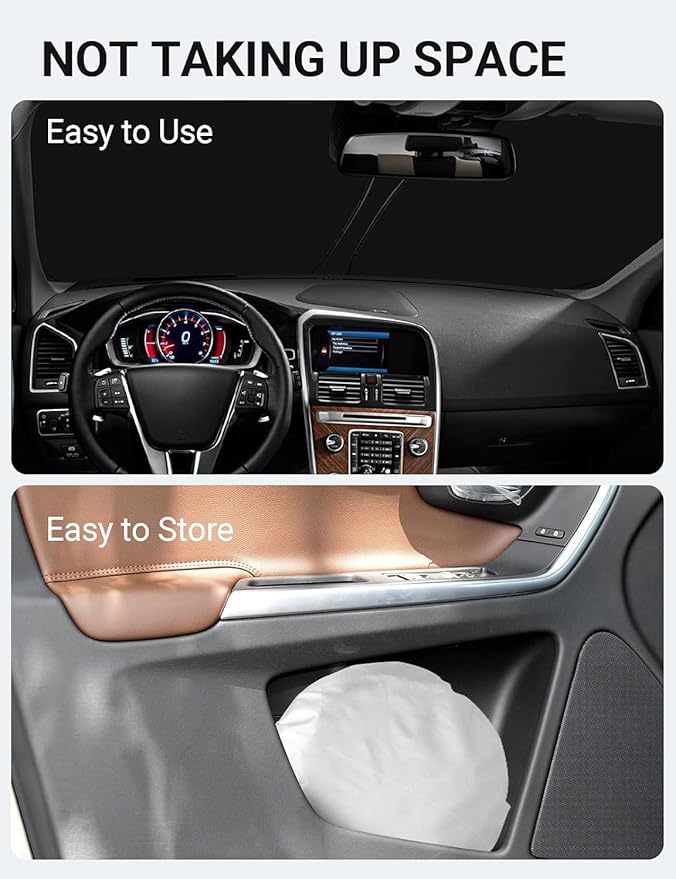 Proadsy 2025 Upgrade Windshield Sun Shade Custom Fit Volvo XC60 2010-2017 4-Layer Foldable Front Sunshade Protector Sun Visor Blocks UV Rays Keep Car Cooler