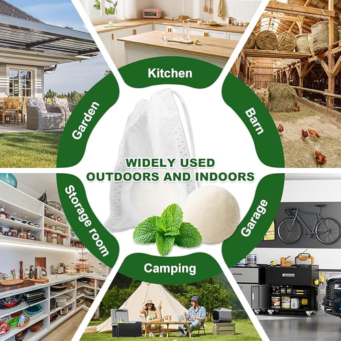 Mouse Repellent,Natural Peppermint Oil Mothballs and Insect Repellent Ball, Rodent Repellent Squirrel Repellent for Indoor and Outdoor,Keep Pest Away Repel Mosquito & Moth(12 Pack)