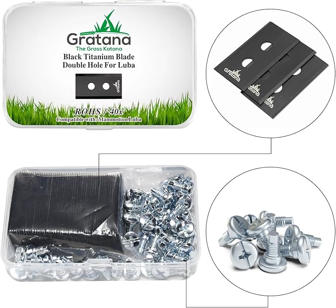 Robotic Lawn Mower Blade (40, for Luba - Double Hole) for Mammotion Endurance Replacement Blades Robotic Lawn Mowers, Fits AWD 5000, 3000, 1000 (5 Sets, 40 Blades)