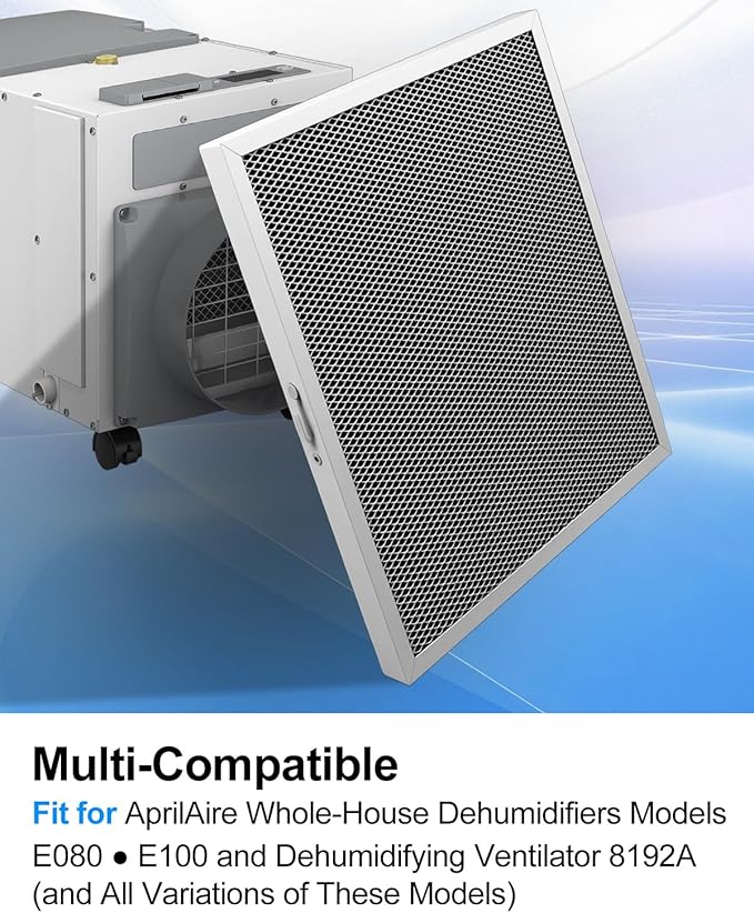 Washable Dehumidifier Filter Fits for AprilAire Whole-House Dehumidifiers Models E080 E100 and Dehumidifying Ventilator 8192A Replace 5881, MERV 8 Replacement Filter 12x13.5x1(Pack of 1)