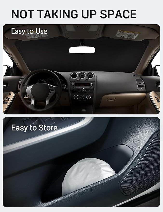 Proadsy 2025 Upgrade Windshield Sun Shade Custom Fit 2007-2012 Nissan Altima Foldable Front Sunshade Protector Sun Visor Blocks UV Rays Keep Car Cooler