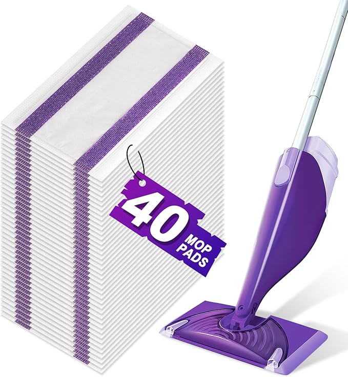 40Pack Mopping Pad Refill for Wetjet Mop Compatible with Wet Pads Refill Replacement for Wet Jet Pads Disposable Multi Surface Floor Mop Pads, Thickness & Absorbent