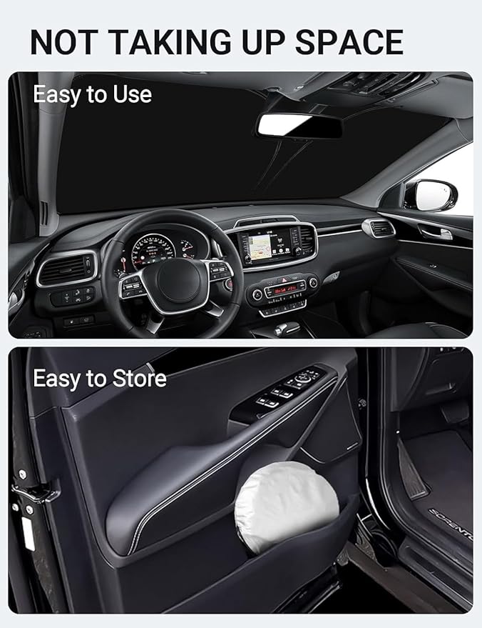 Proadsy 2025 Upgrade Windshield Sun Shade Custom Fit Kia Sorento 2016-2020 4-Layer Foldable Front Sunshade Protector Sun Visor Blocks UV Rays Keep Car Cooler Accessories