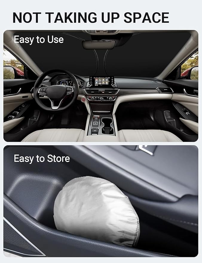 Proadsy Windshield Sun Shade Custom Fit 2018-2022 Honda Accord (Not for 2022 Sport) 4-Layer Foldable Front Sunshade Protector Sun Visor Blocks UV Rays Keep Car Cooler Accessories