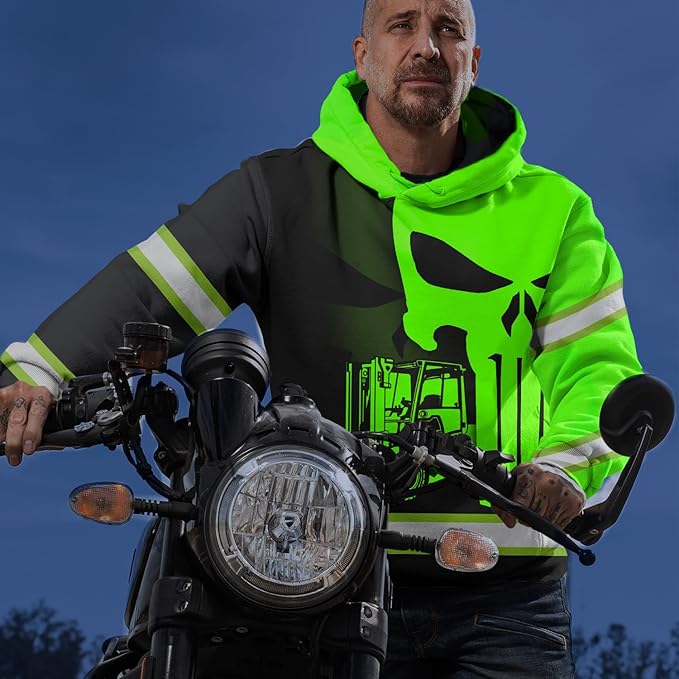 Matedecor High Visibility Hi Vis Hoodie for Men - Jobs Collection Custom Name Class 3 Reflective Safety Workwear