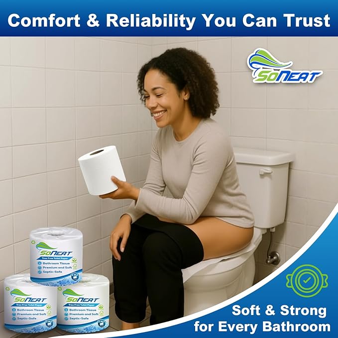 2-Ply Toilet Paper Bulk | Septic safe toilet paper | 40,000 Soft Sheets | 80 Rolls x 500 Sheets Each | Recycled Fiber & Strong Bath Tissue Mega Pack for Home & Commercial Use | Made In USA