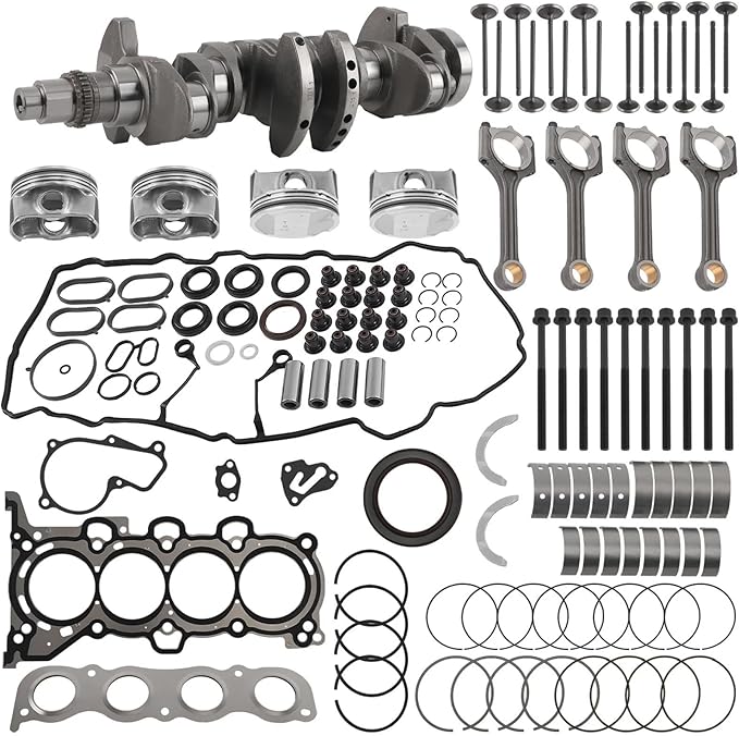 231102E501 231102E510 231102E810 G4NH 2.0L Engine Rebuild Piston Gasket Kit Crankshaft Rods for Hyundai Kia 17-22 Crankshaft Bearings 23510-2E410 23510-2E400