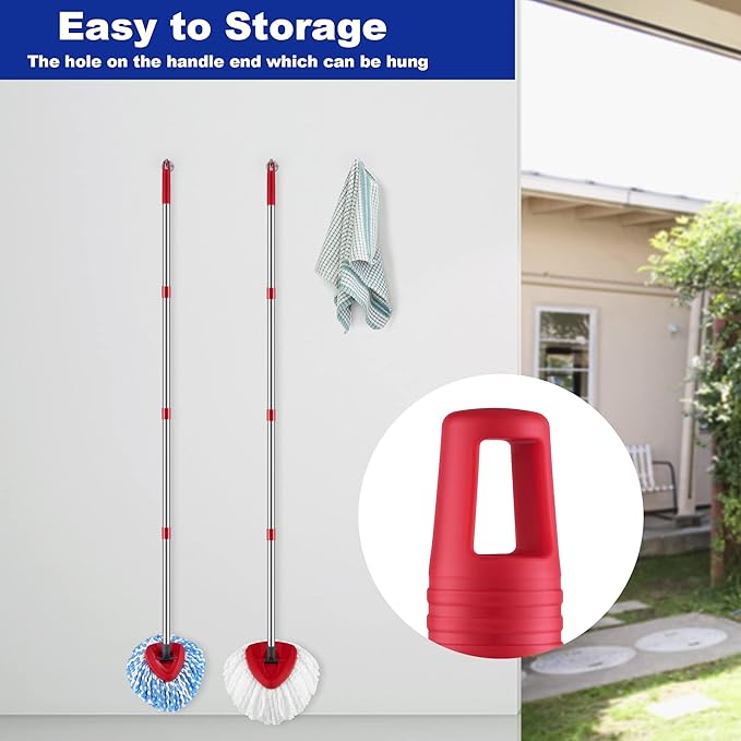 Spin Mop Replacement Handle Compatible with O Cedar Mop Replace Head Base, 4-Section 2.5-to-5 Foot Mop Stick, Germany Screw (Mop Base&Refill not Included)