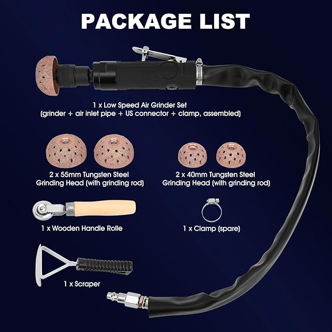 Air Tire Repair Polish Patch Tools, 2500RPM Air Tire Buffer Tire Patch Kit with Tungsten Steel Head for Tire Maintenance Polishing Grinding Repair