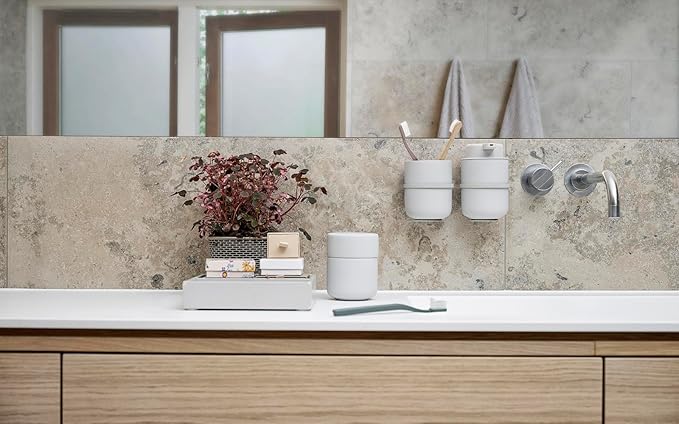 Zone Denmark Ume Shampoo Dispenser in Elegant Soft Grey - Stylish and Functional Bathroom Accessory - 7.0" x 2.7" x 1.7" inches