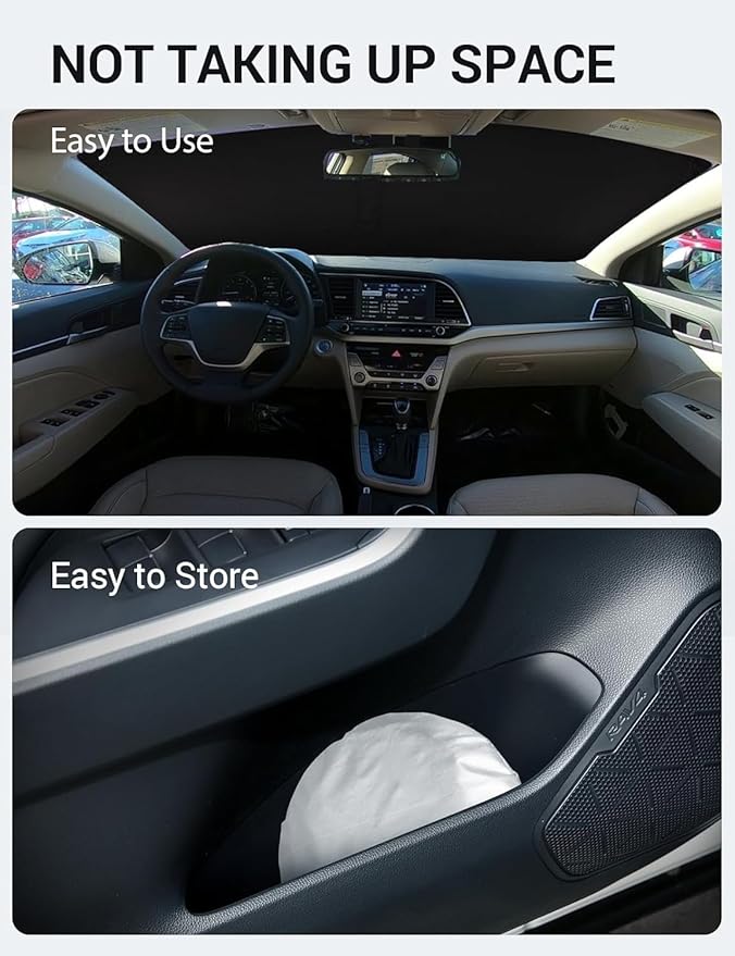 Proadsy 2025 Upgrade Windshield Sun Shade for Hyundai Elantra 2017-2020 Front Window Sunshade Protector Foldable Sun Visor Blocks UV Rays Keep Car Cooler