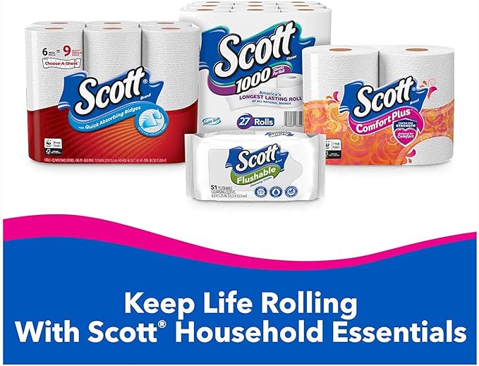 Scott ComfortPlus Toilet Paper, 12 Double Rolls, Bath Tissue (2 Pack)