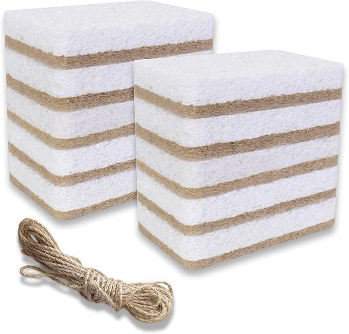 Kitchen Biodegradable Compostable Cellulose Sponges - Pack of 10 Eco Friendly Sponge