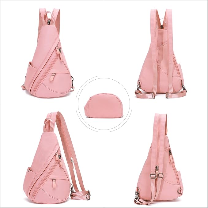 KL928 Nylon Sling Bag - Small Crossbody Backpack Shoulder Casual Daypack Multipurpose Rucksack for Men Women