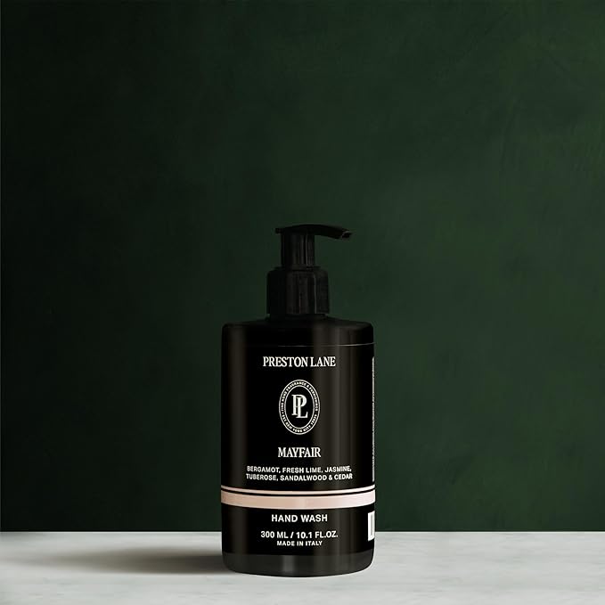 Preston Lane Luxury Hand Wash, Mayfair Scent | Hydrating and Nourishing Formula with Organic Oils, Active Kiwi and Apple Water, and Vegetable Glycerin | Gentle Cleansing, Vegan and Cruelty Free