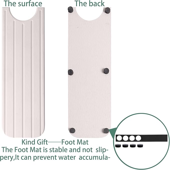 ZumenDa 23.6inch x 4inch Kitchen Sink Faucet Mat, Water Absorbing Stone Faucet Splash Guard for Bathroom Counter, Quick Drying Diatomite Tray for Kitchen Sink, White