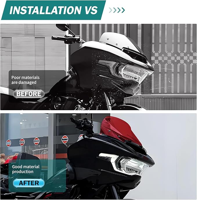 11.5'' Windshield Windscreen Motorcycle Wind Splitter Fit for Harley Road Glide FLTRXSE 2023-later FLTRX FLTRXSTSE 2024-later for Dual Headlights Red