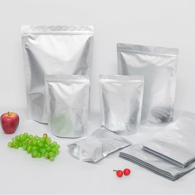 Mylar Bags 1Gallon 100PCS 14"X10" for Food Storage with Oxygen Absorbers&Labels,10Mil Thick Resealable Zipper&Heat Sealable Stand Up Bags for Long Term Food Storage,Dried Food,BPA Free
