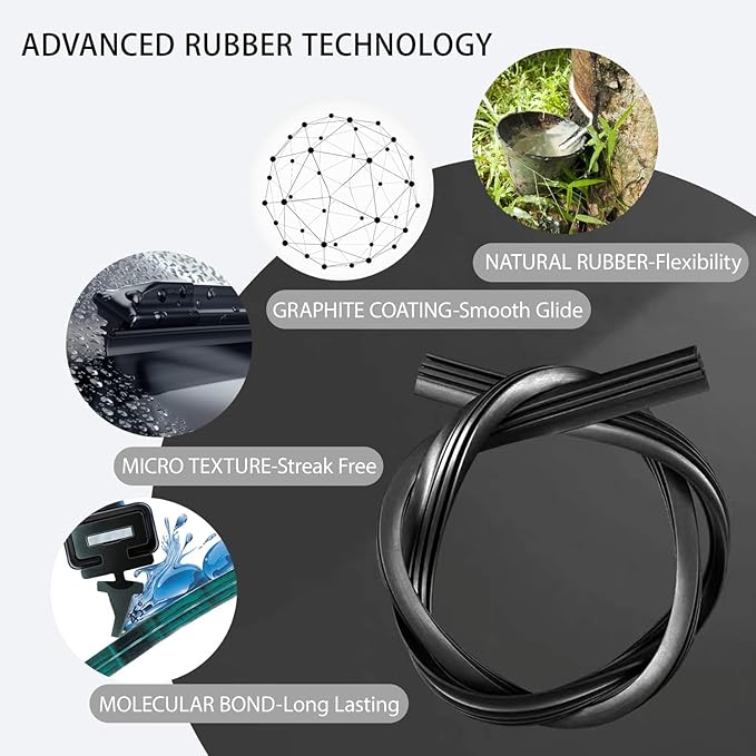 Windshield Wiper Blades for 2022 2023 2024 Hyundai Tucson (US Built 26'' 16'' 11'') - Complete Set Front & Rear Premium All-Season Wipers