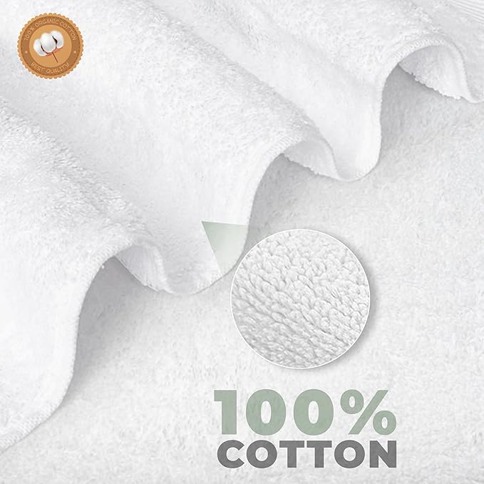 EcoNour 4 Pack Bath Towels (27x54 Inch, 550 GSM) | 100% Cotton Soft & Absorbent Towel Set | Quick-Dry, Lightweight, Durable Bathroom Towels for Home, Gym, Spa & Travel