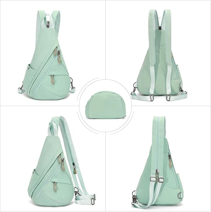 KL928 Nylon Sling Bag - Small Crossbody Backpack Shoulder Casual Daypack Multipurpose Rucksack for Men Women