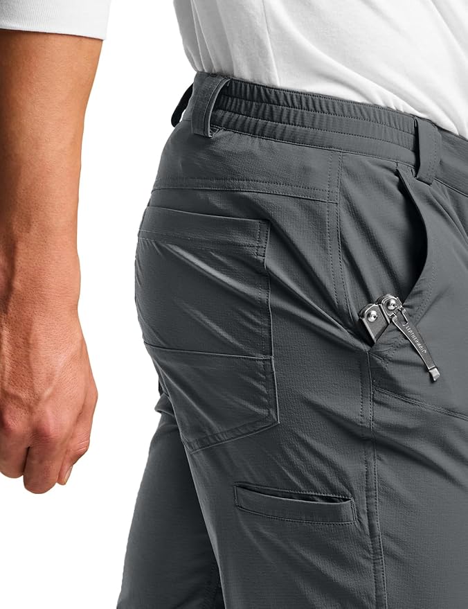 CQR Men's Vent Stretch Pants, Quick Dry Lightweight Casual Cargo Pants, Water Resistant Straight-Fit Utility Work Pants
