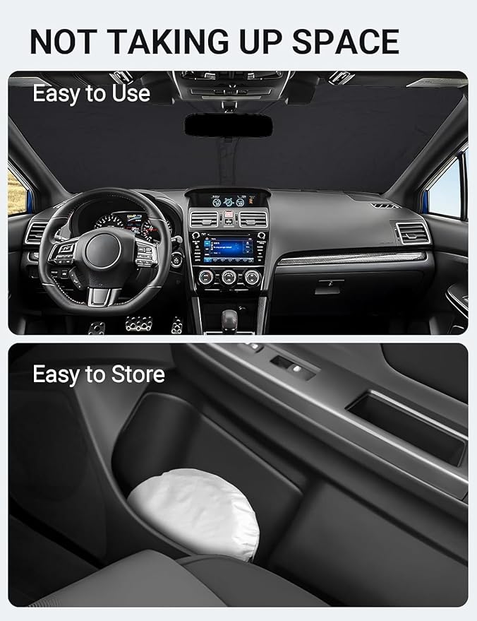 Proadsy 2025 Upgrade Windshield Sun Shade Custom Fit Subaru WRX 2015-2021 4-Layer Foldable Front Sunshade Protector Sun Visor Blocks UV Rays Keep Car Cooler