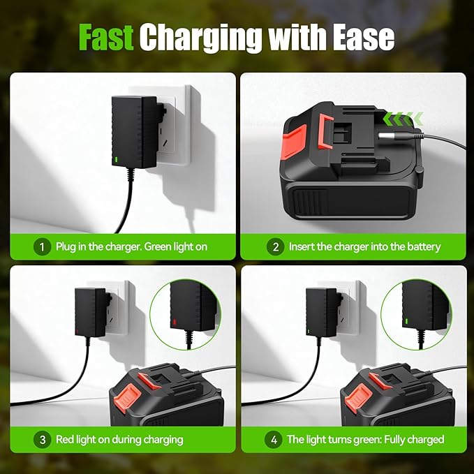 Cordless Leaf Blower, Electric Cordless Leaf Blower with 2 Batteries and Charger, 2 Speed Mode, Lightweight Blower for Blowing Leaves, Patio Cleaning, Blowers for Lawn Care and Dust