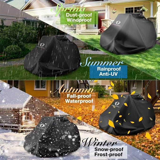 Zero Turn Mower Cover, Waterproof Heavy Duty 600D Polyester Oxford Lawnmower Cover, Universal Fit Covers for Zero-Turn Lawn Mower