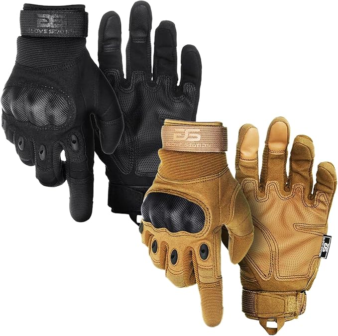 Glove Station Tactical Gloves for Men – Touchscreen Utility Gear with Hard Knuckle Protection Used in Motorcycle, Airsoft, Combat, Police, Shooting & Outdoor Work