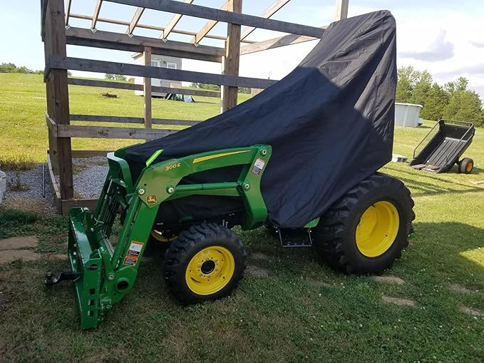 Tractor Cover Waterproof Compatible with Kubota,John Deere,Mahindra, Bobcat,Compact Utility Tractor Cowling Cover Heavy Duty Tractor Accessories Large (Large Cover)