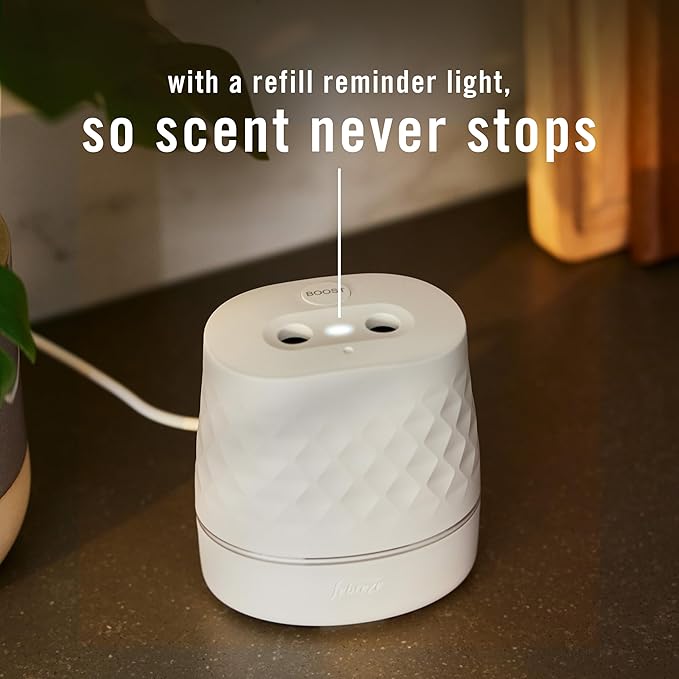 Febreze Plug Scent Booster Continuous Scent Device Oil Diffuser, Compatible with Febreze Air Freshener Plug in Refills