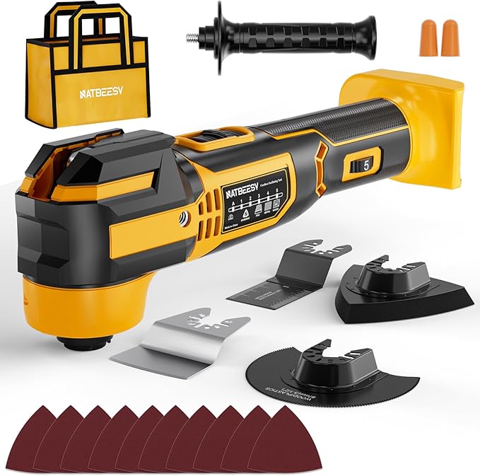 Upgraded Oscillating Multi-Tool Compatible with DeWalt 20V Battery, Cordless Oscillating Tool with Multi-Damp Suspension System, Brushless Motor, 21000 OPM & 4.5°Swing for Fast Smooth Cutting