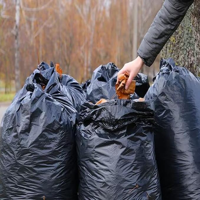 40-45 Gallon Lawn & Leaf Trash Bags, 125 Count Bulk, Black Garbage bags, Multi-purpose Trash Can Bin Liners for Home Commercial, Outdoor, Construction, Industrial