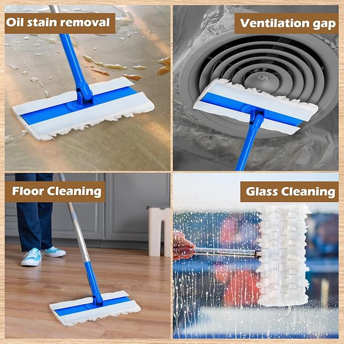 50 Count Dry Sweeping Cloths Compatible with Swiffer Sweeper Mop, Heavy Duty Pet Sweeping Pads Refills, Disposable Duster Mop Pads Refills for Hardwood Floor Dust and Pet Hair Cleaning