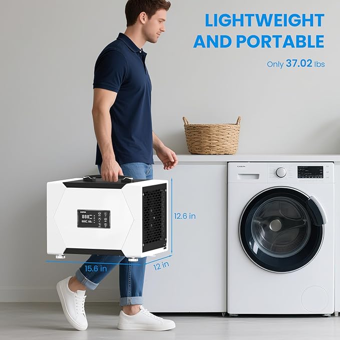 CADPXS Crawl Space Dehumidifier with Pump and Drain Hose, 80 Pint Crawlspace Dehumidifier for Commercial, Basement, Water Damage Use, Auto Defrost, Memory Start, cETL Certified, Up to 1000 Sq Ft