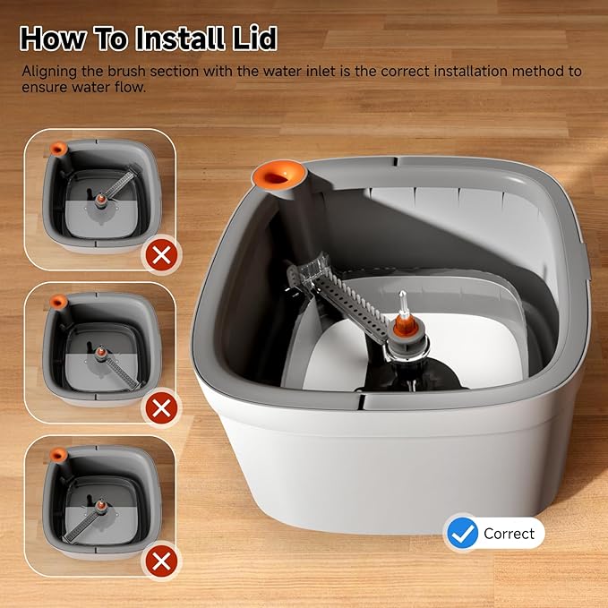 Mop and Bucket Set, Spin Mop with Self Seperates Dirty Water System, Square Mops for Floor Deep-Cleaning, 360 Rotating Mop Head for Hardwood Tile Marble, Versatile Mops for Walls (Mop Set with 4 Pads)